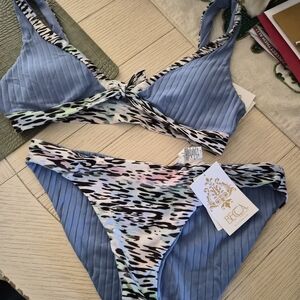 Becca Blue and Animal Print Bikini Set